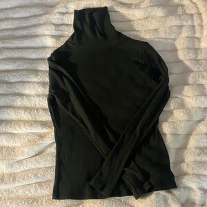 Elegant Dark Green Turtleneck Top